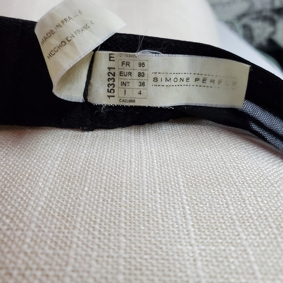 Vintage French Embroidered Simon Perele Muse Bra Bralette 32C - Picture 9 of 10